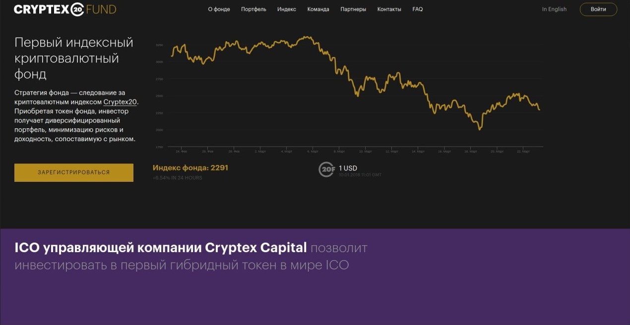 Веб-портал CRYPTEX20Fund