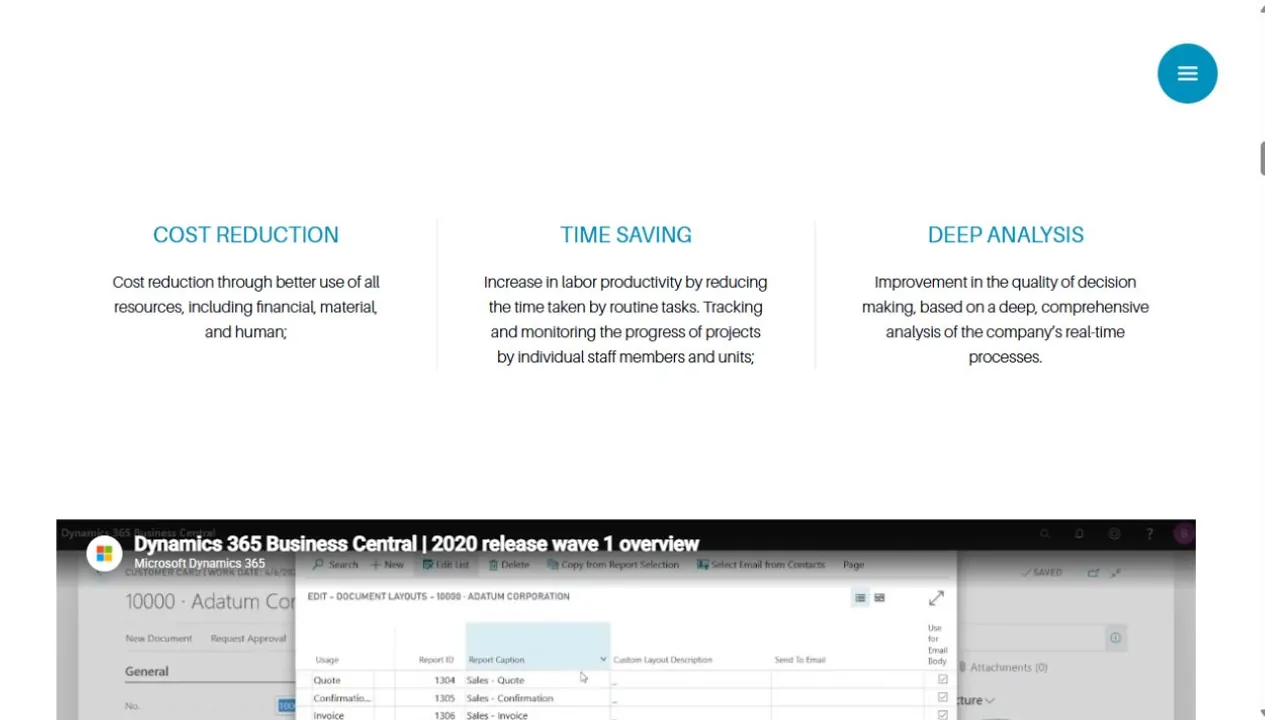 Microsoft Dynamics 365 Business Central benefits and interface