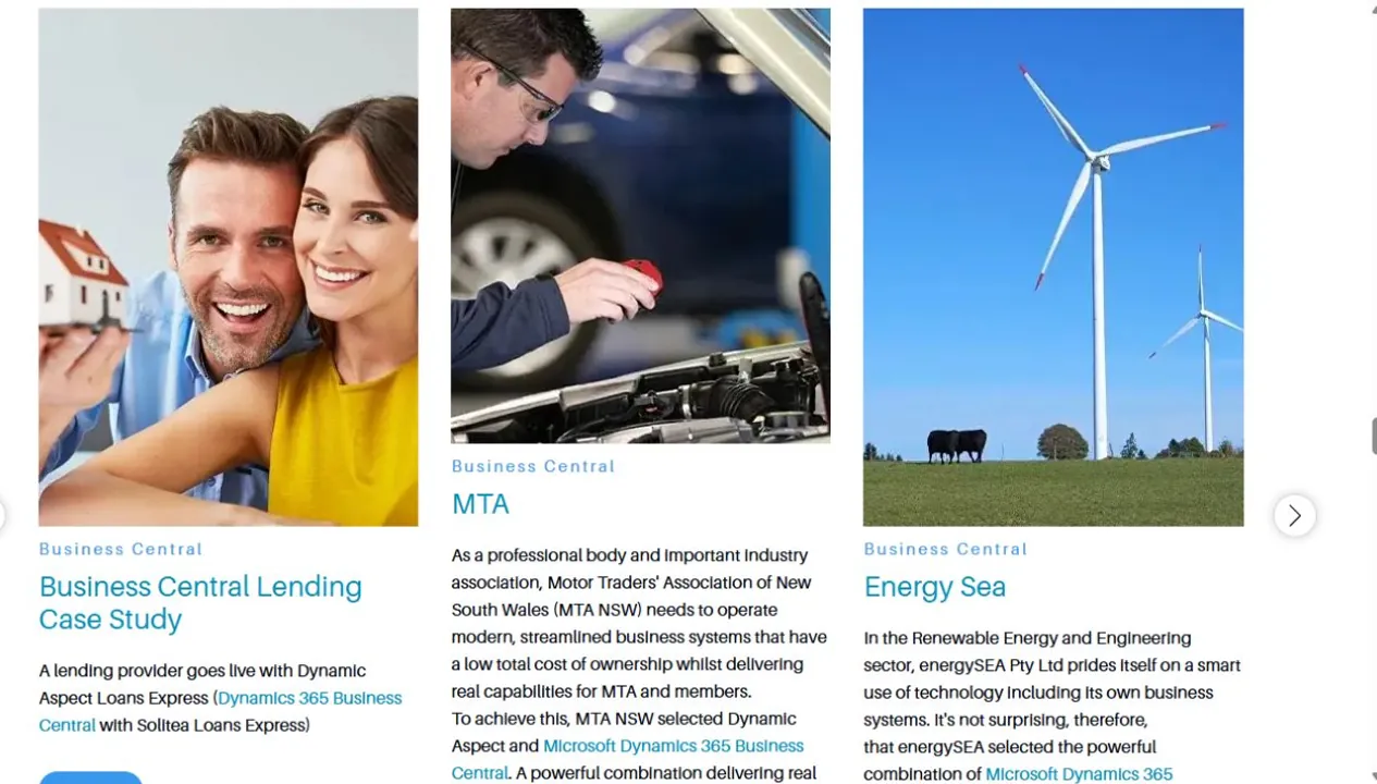 Microsoft Dynamics 365 Business Central industry case studies in Australia