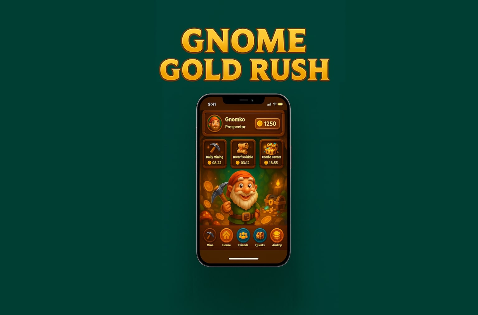 Gnome Gold Rush Clicker — Telegram Mini App (NFT & Web3 Game MVP)